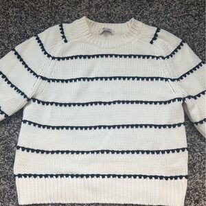 Madewell Cream and Black Striped Sweater